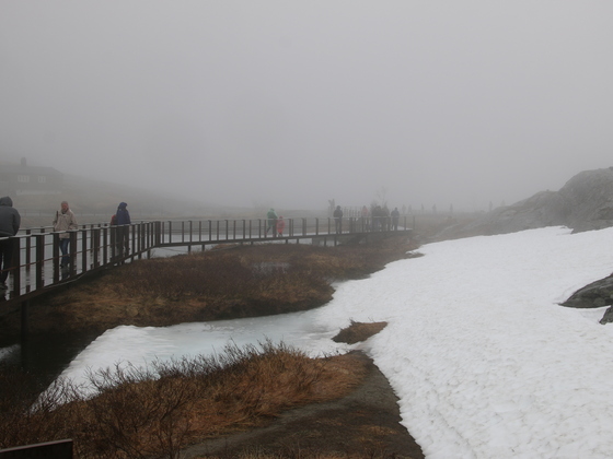 Der erste Besuch auf dem Trollstigen: Nebel, nass, kalt