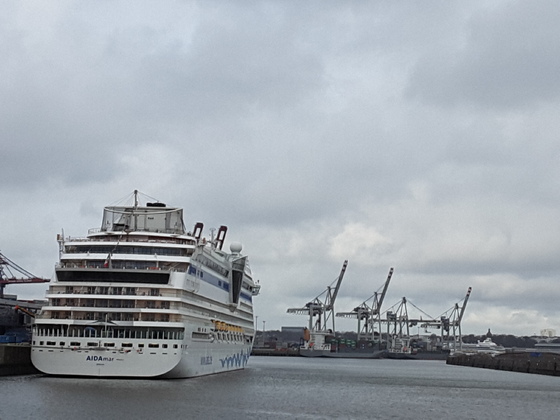 Die AIDA Mar und die Aura in Hamburg