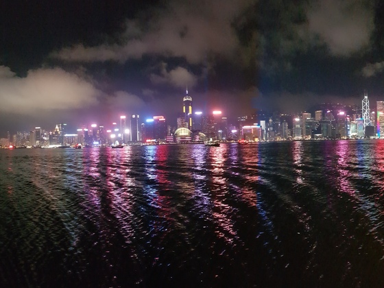 Hongkong by night (Panoramabild)