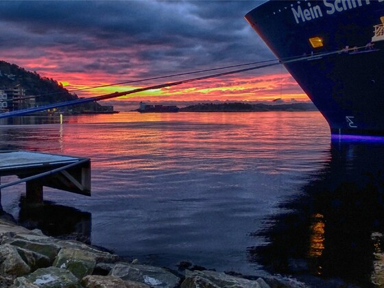 Sonnenaufgang vor Kristiansand
