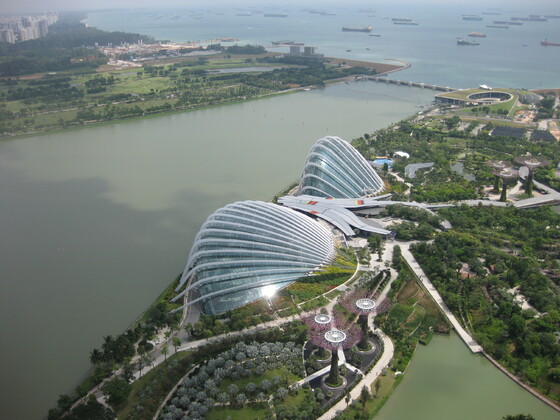 Singapur Impressions - Blick vom Dach des Marina Bay Sands