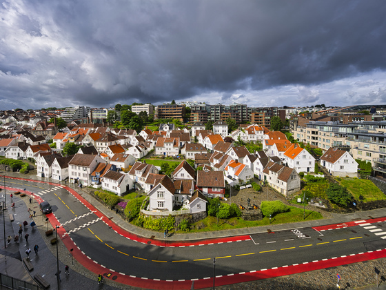 Drohende Wolken über Gamle Stavanger