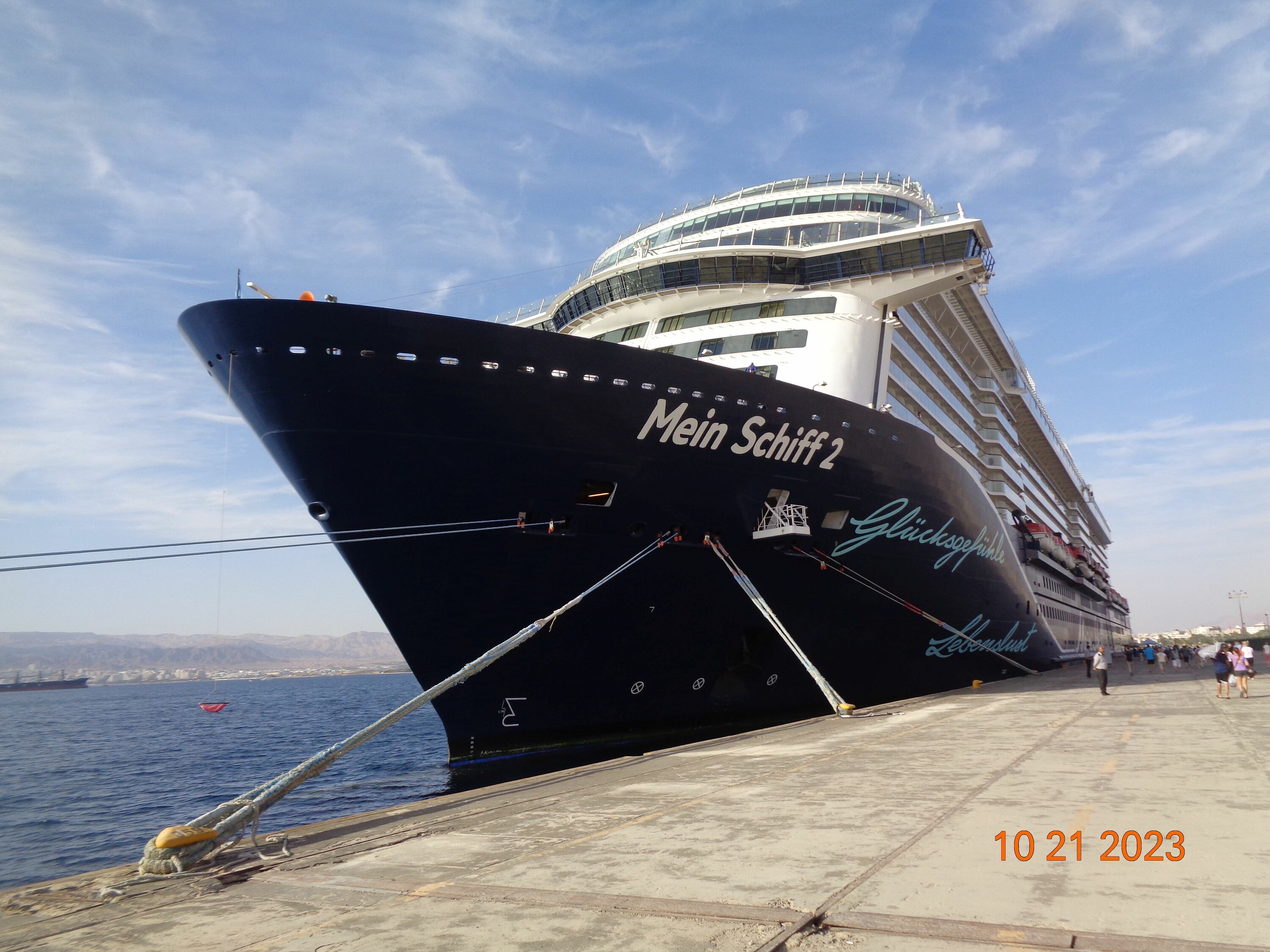 Aqaba Jordanien, Mein Schiff 2 im Hafen