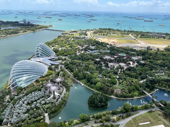 Singapur von Marina Sands Hotel Skyview