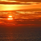 Sonnenuntergang auf der Fahrt nach Danzig...